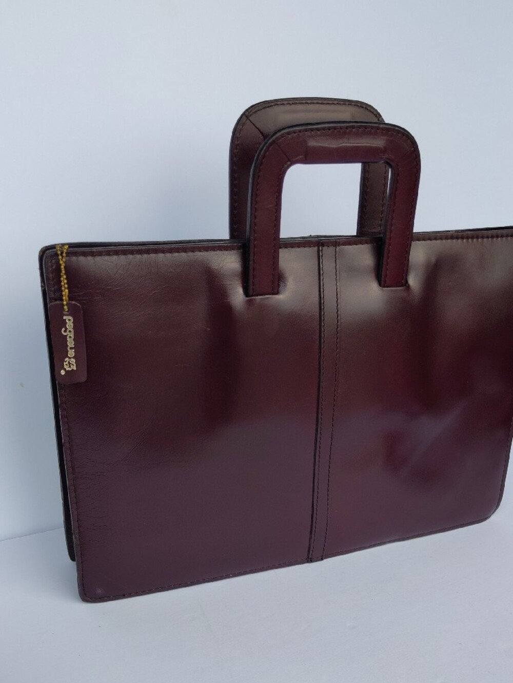 VTG Pegasus Leather Drop-Handle Briefcase Portfolio Oxblood - USA Made